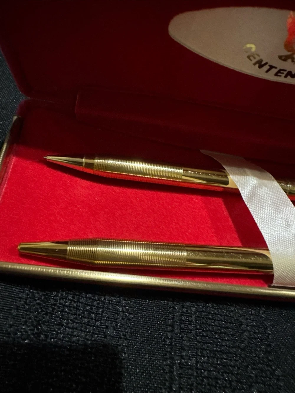 Vintage Centennial Pen and Pencil Set - Goldtone